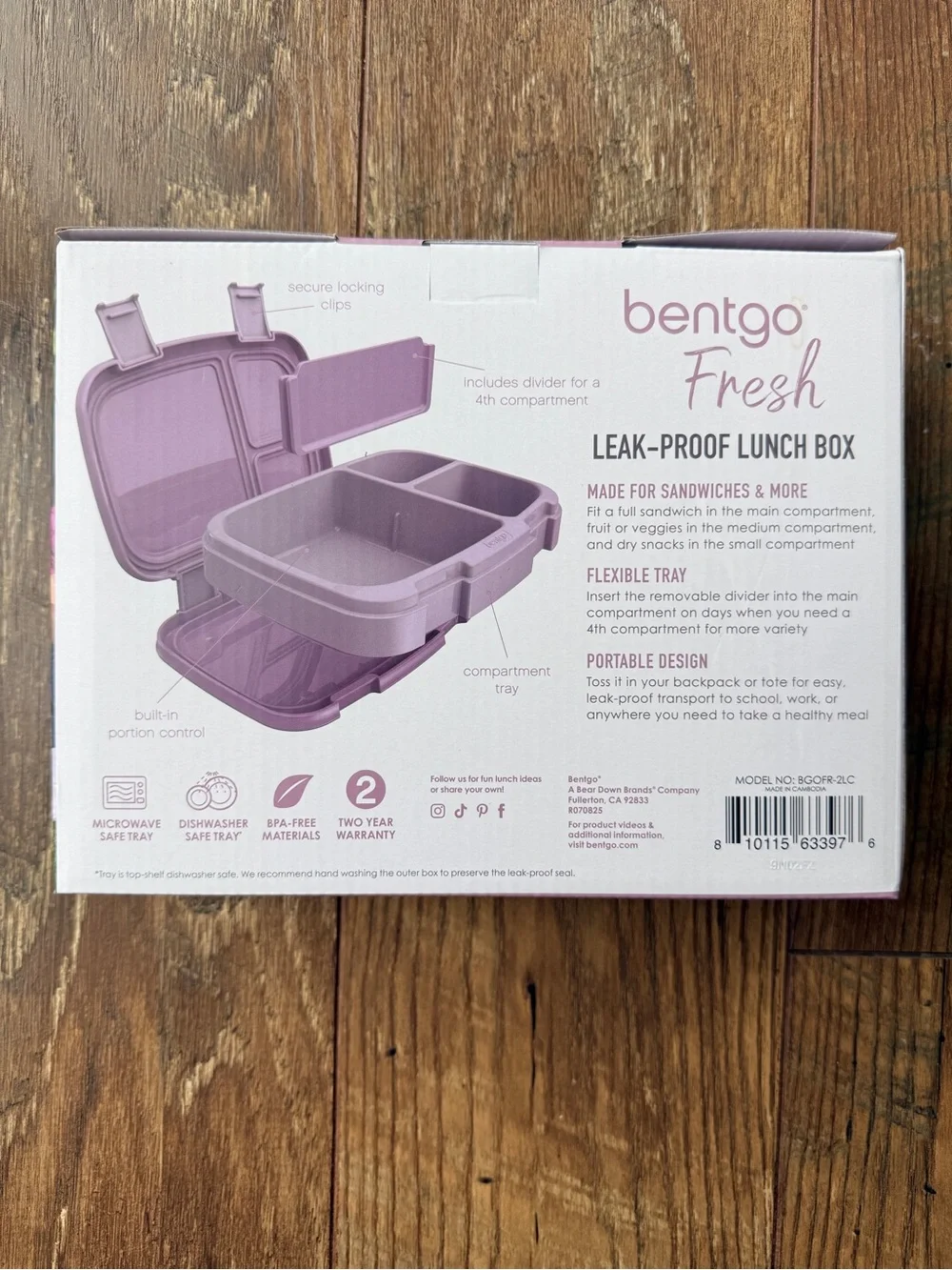 NIB Bentgo Fresh Leak-Proof Lunch Box - Light Purple